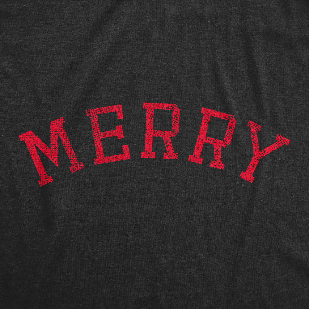 Womens Merry T Shirt Funny Cute Xmas Spirit Cheer Lovers Tee For Ladies Image 2