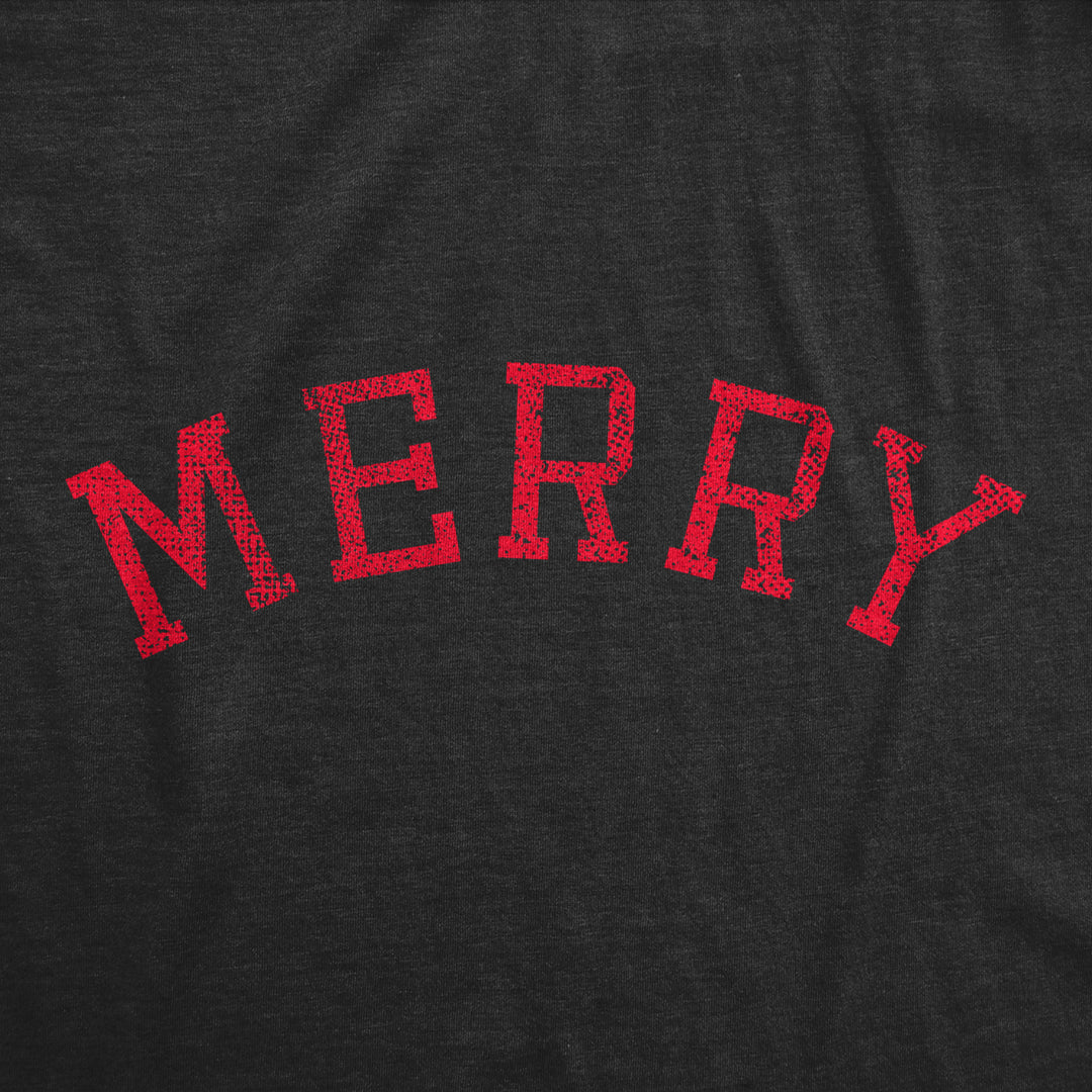 Womens Merry T Shirt Funny Cute Xmas Spirit Cheer Lovers Tee For Ladies Image 2