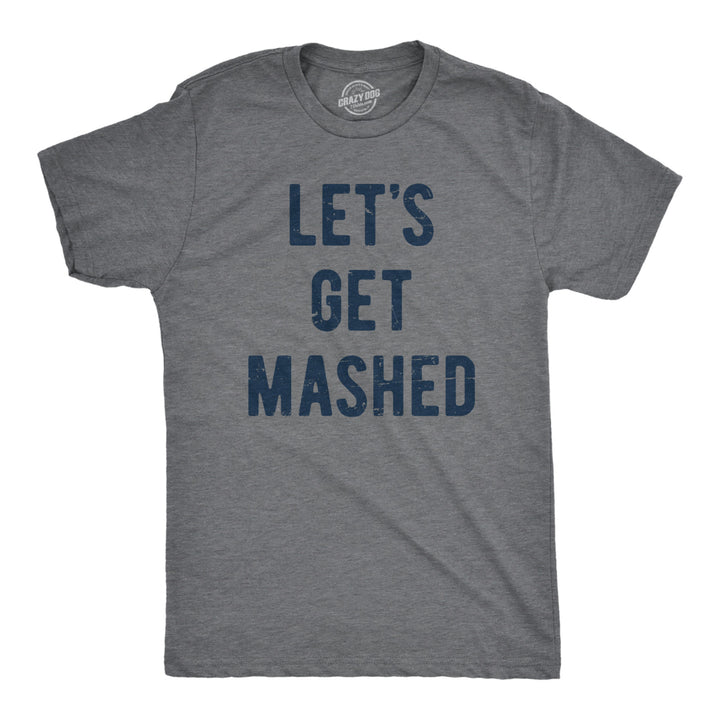 Mens Lets Get Mashed T Shirt Funny Thankgiving Dinner Mashed Potatoes Lovers Tee For Guys Image 1