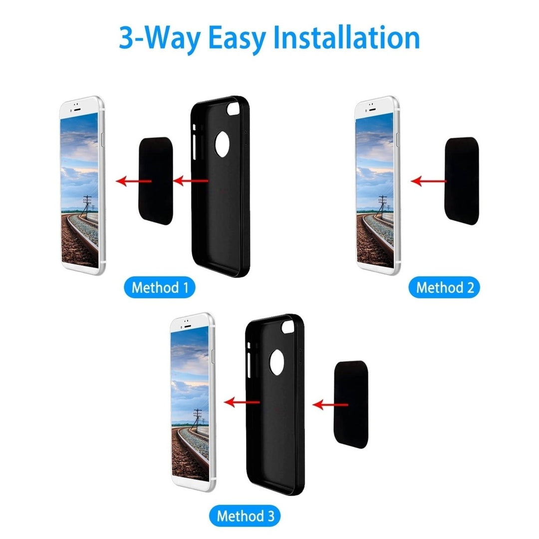 8Pcs Universal Metal Plates with Strong Adhesive 4Pcs Round and 4Pcs Rectangle Metal Plates for Magnetic Car Mount Phone Image 3