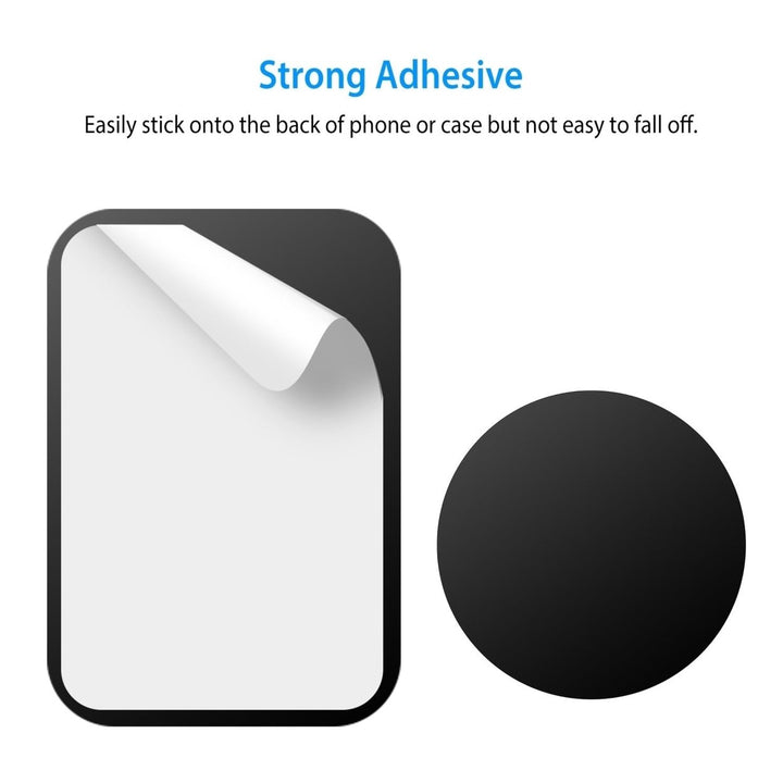 8Pcs Universal Metal Plates with Strong Adhesive 4Pcs Round and 4Pcs Rectangle Metal Plates for Magnetic Car Mount Phone Image 4