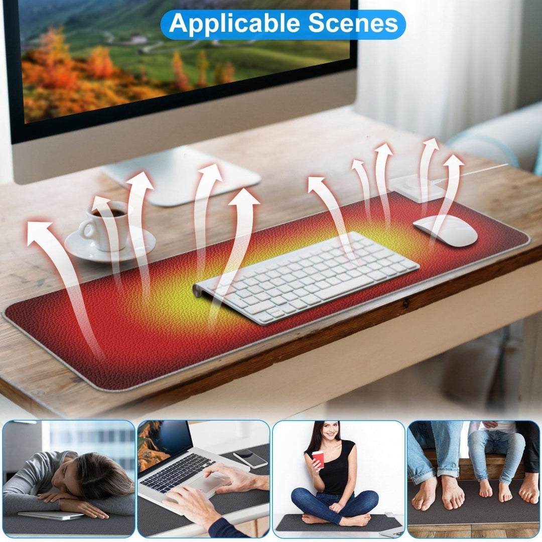 Winter Desktop Hand Warmer Mat Heated Gaming Mouse Pad Large Mouse Pad Office Table Heating Mat Foot Warmer Image 4