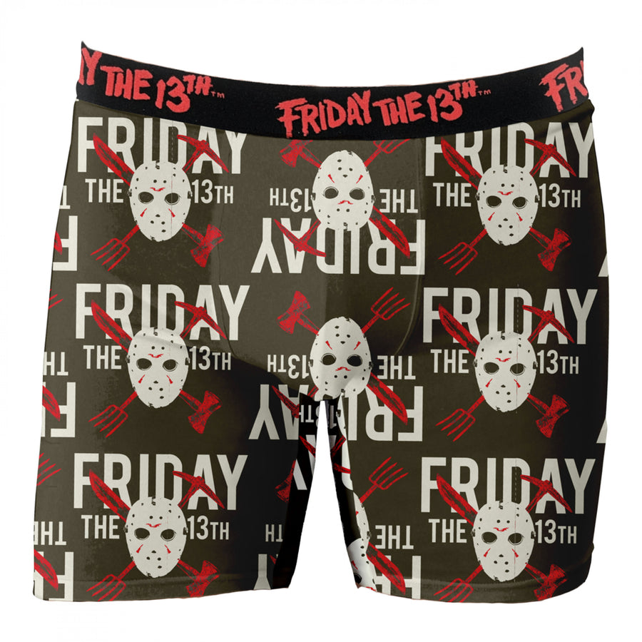 Friday the 13th Mask and Cross Weapons Boxer Briefs Image 1