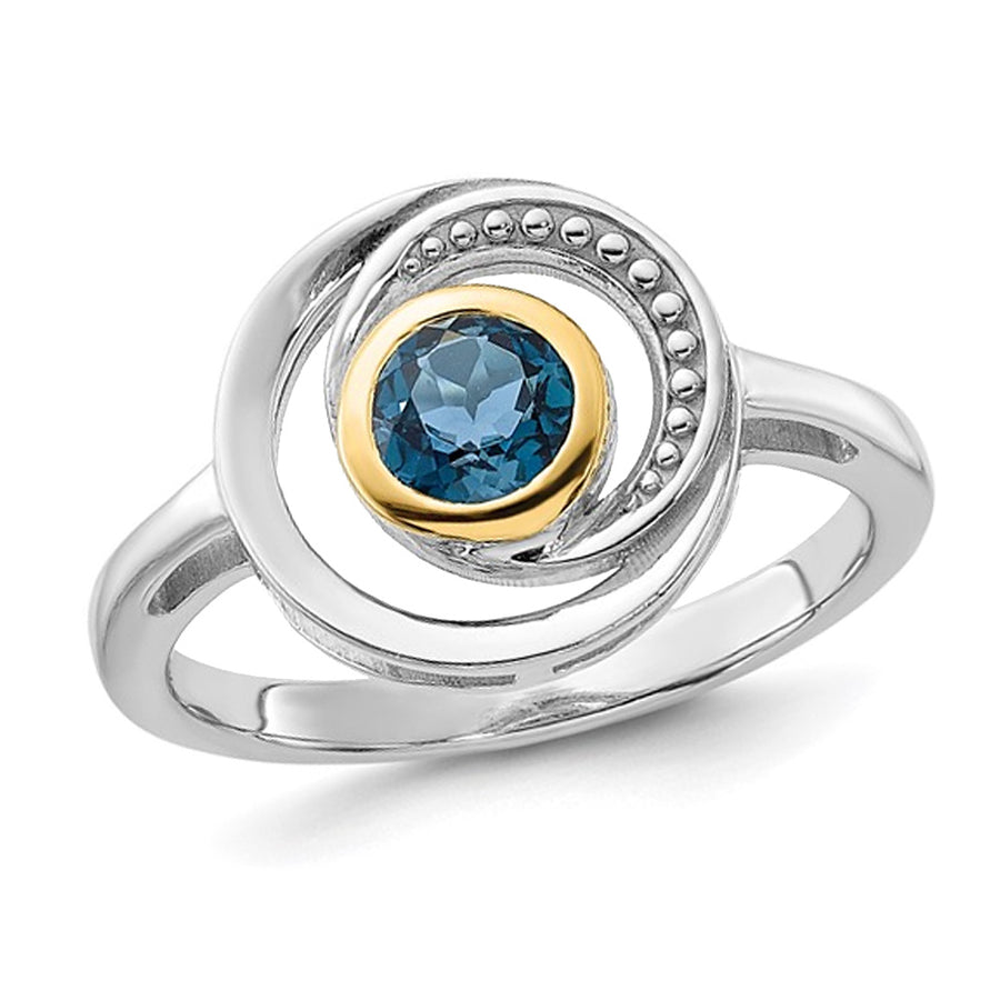 3/5 Carat (ctw) London Blue Topaz Swirl Ring in Sterling Silver Image 1