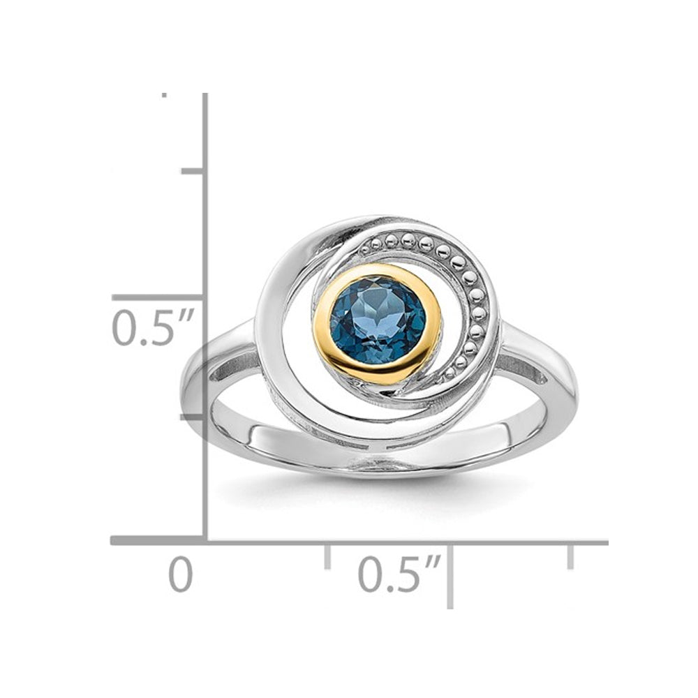 3/5 Carat (ctw) London Blue Topaz Swirl Ring in Sterling Silver Image 3