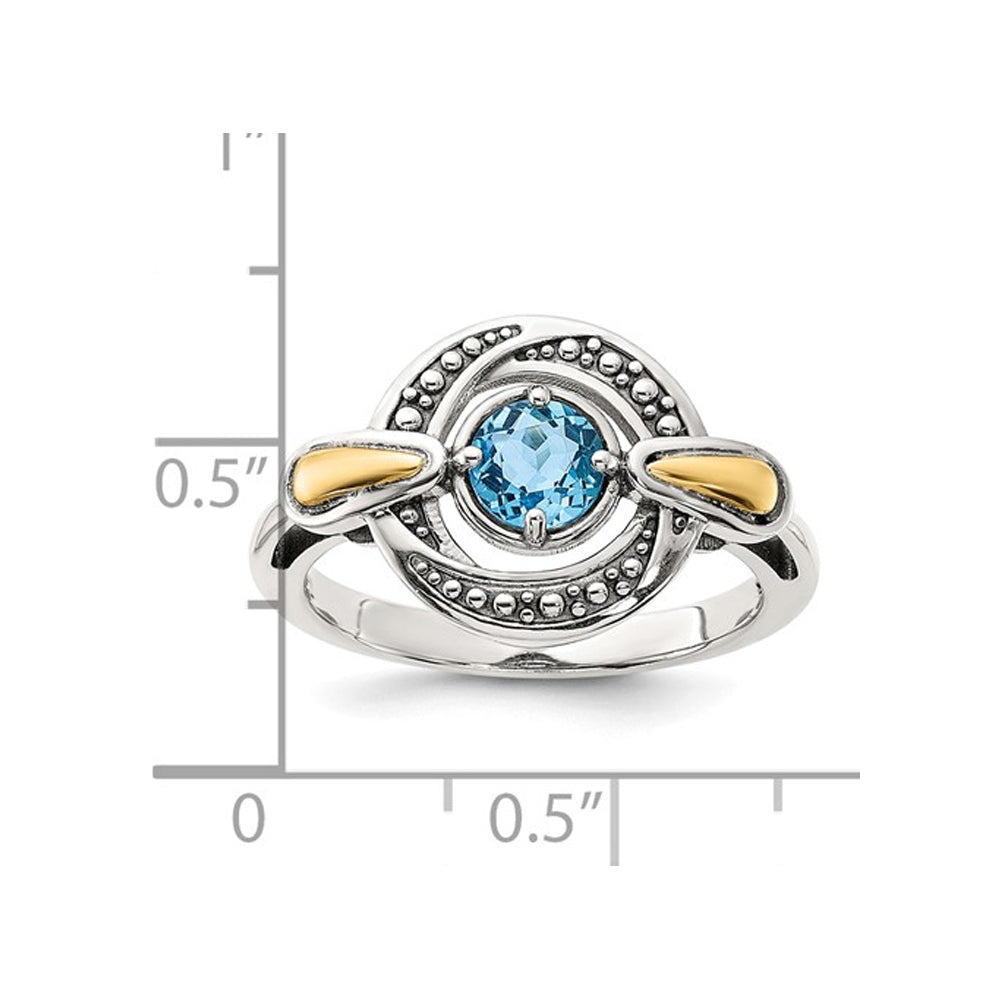 3/5 Carat (ctw) Blue Topaz Swirl Ring in Sterling Silver Image 3