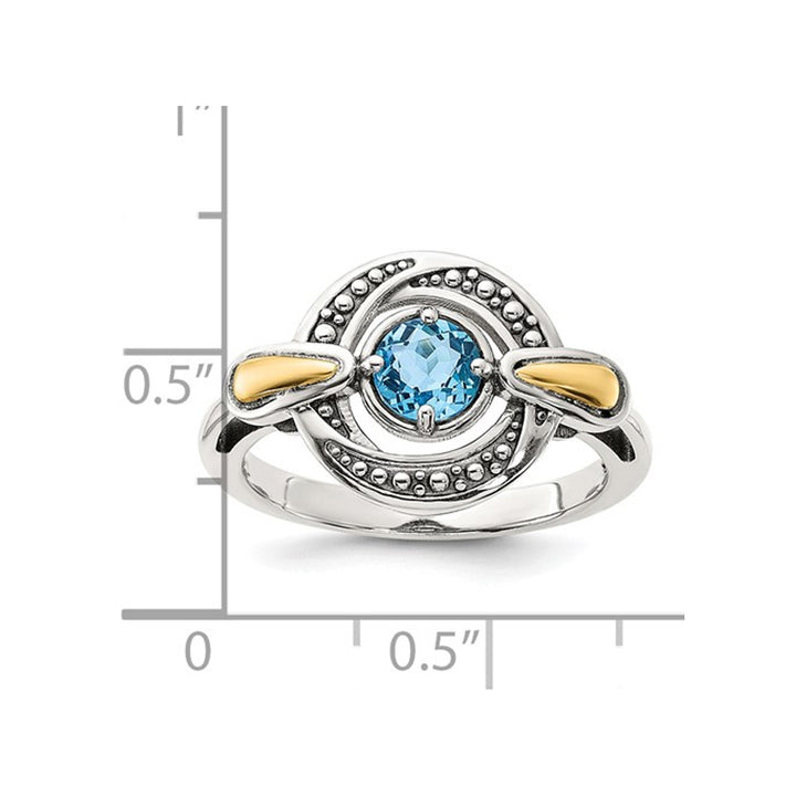 3/5 Carat (ctw) Blue Topaz Swirl Ring in Sterling Silver Image 3