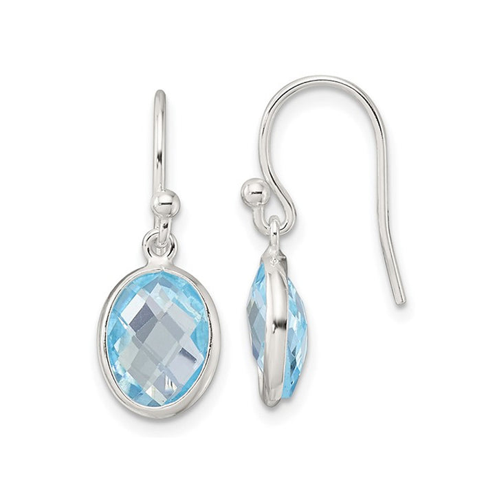 4.25 Carat (ctw) Blue Topaz Dangle Earrings in Sterling Silver Image 1