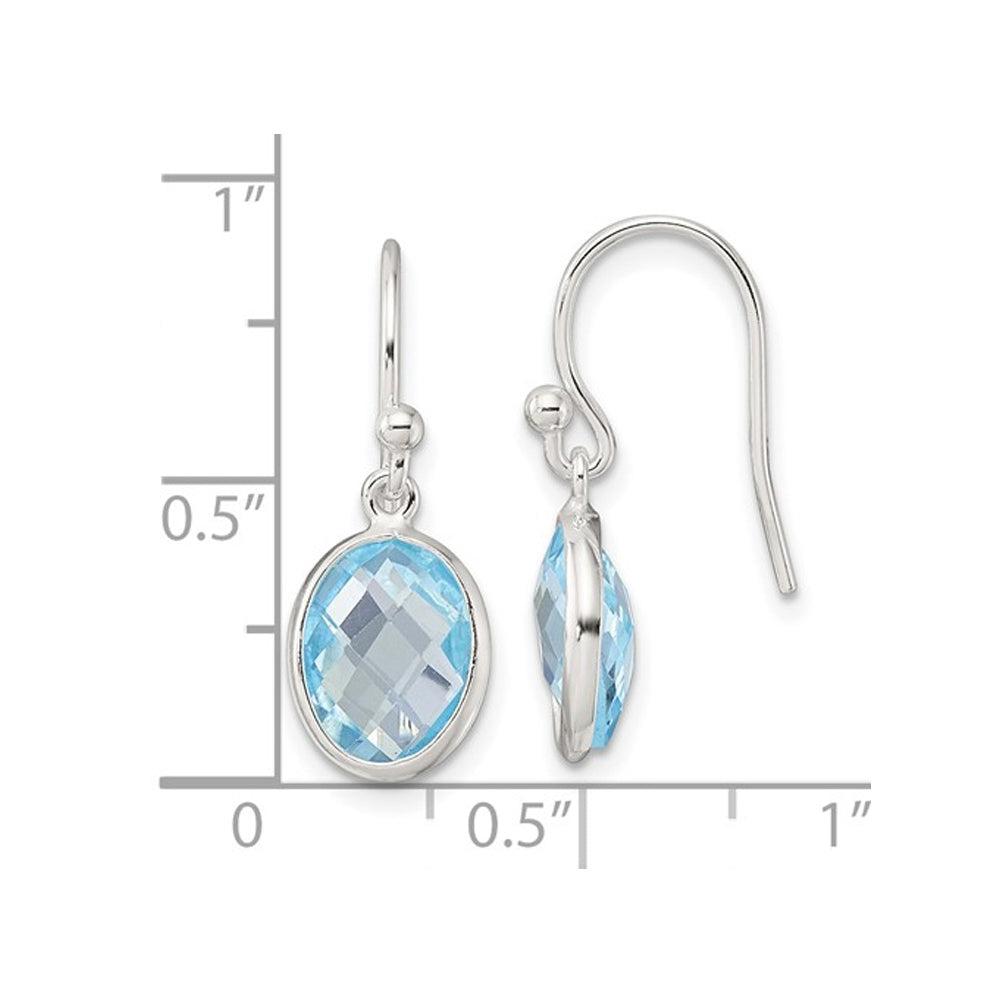 4.25 Carat (ctw) Blue Topaz Dangle Earrings in Sterling Silver Image 2