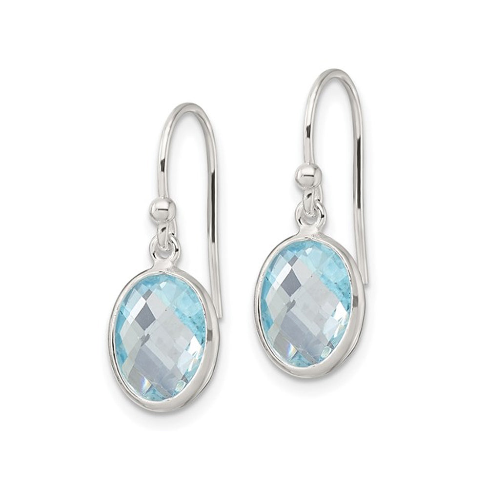 4.25 Carat (ctw) Blue Topaz Dangle Earrings in Sterling Silver Image 3