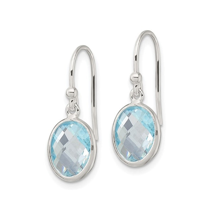 4.25 Carat (ctw) Blue Topaz Dangle Earrings in Sterling Silver Image 3