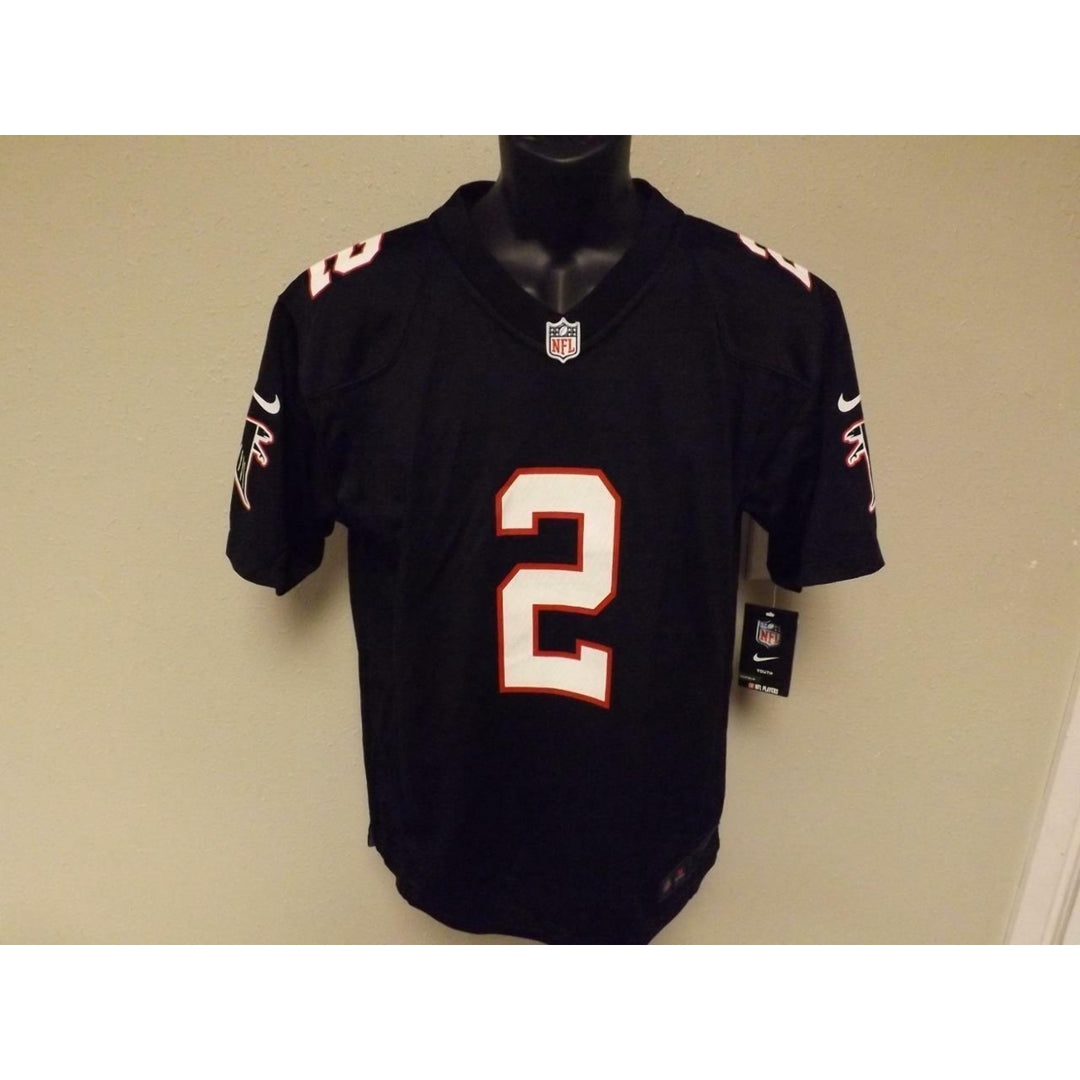 Matt Ryan 2 Atlanta Falcons YOUTH size 10/12 M Medium Nike Black Jersey Image 2