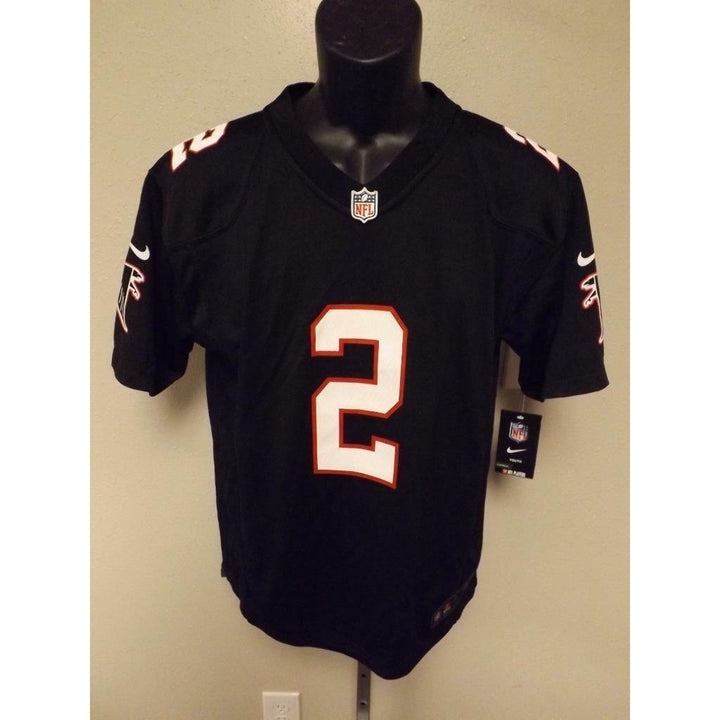 Matt Ryan 2 Atlanta Falcons YOUTH size 10/12 M Medium Nike Black Jersey Image 3