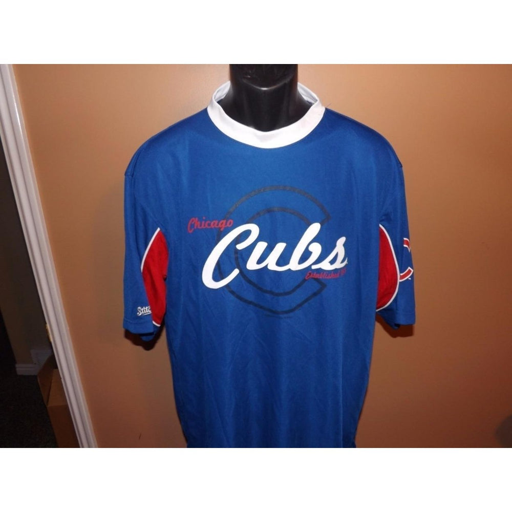 Chicago Cubs Adult Mens Size L Large Blue Stitches Jersey Image 2