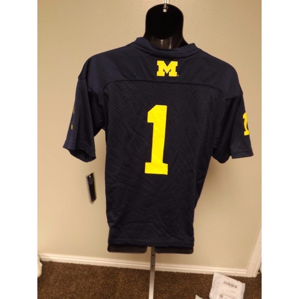 Michigan Wolverines 1 youth SIZE 18-20 XL XLARGE Adidas Jersey 81AO Image 1