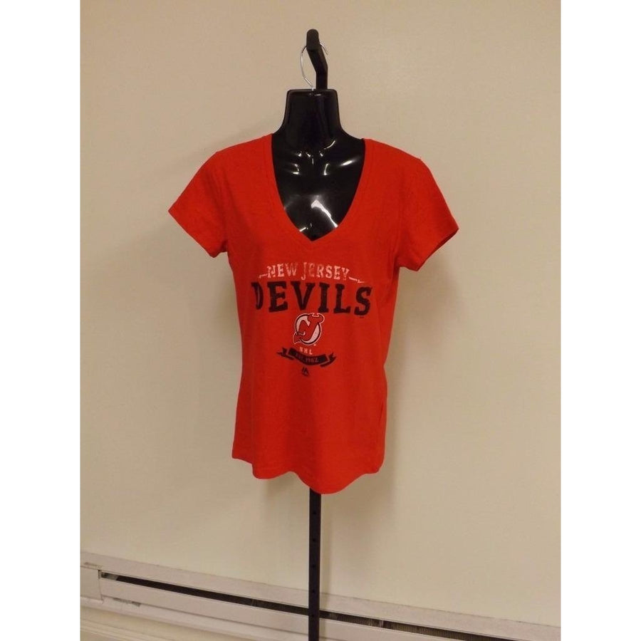 Jersey Devils Womens Size M Medium Majestic T-Shirt Image 1