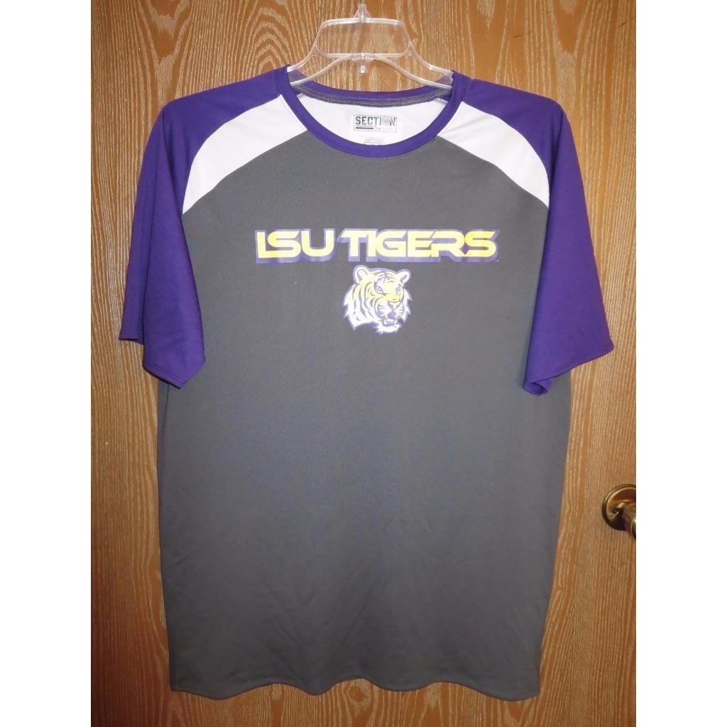 LSU Tigers ADULT MENS L LARGE Majestic Dark Gray Jersey-Shirt Image 1