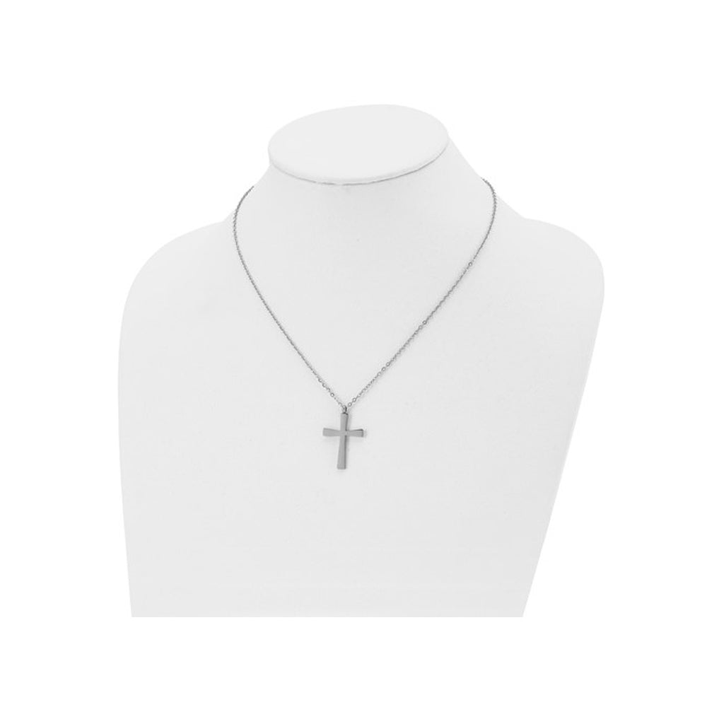 Mens Stainless Steel Cross Pendant Necklace with Chain Image 3