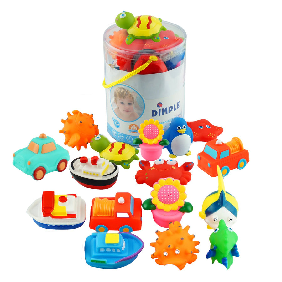 Dimple 20 Floating Bath Toys Squirters Sea Animals Shapes Non-Toxic Fun Play Image 1