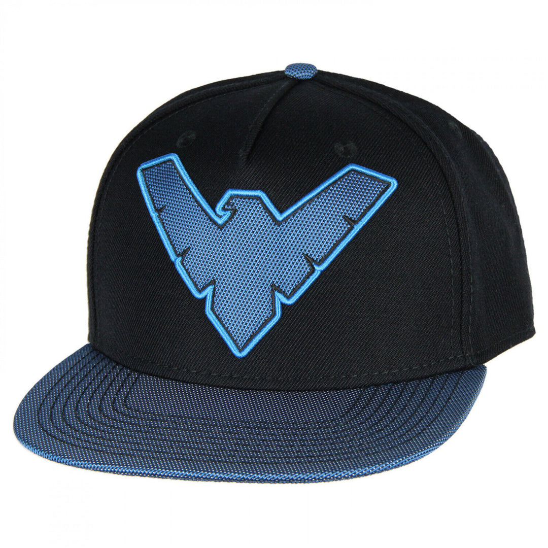 Nightwing Embroidered Logo Adjustable Flatbill Snapback Cap Image 1