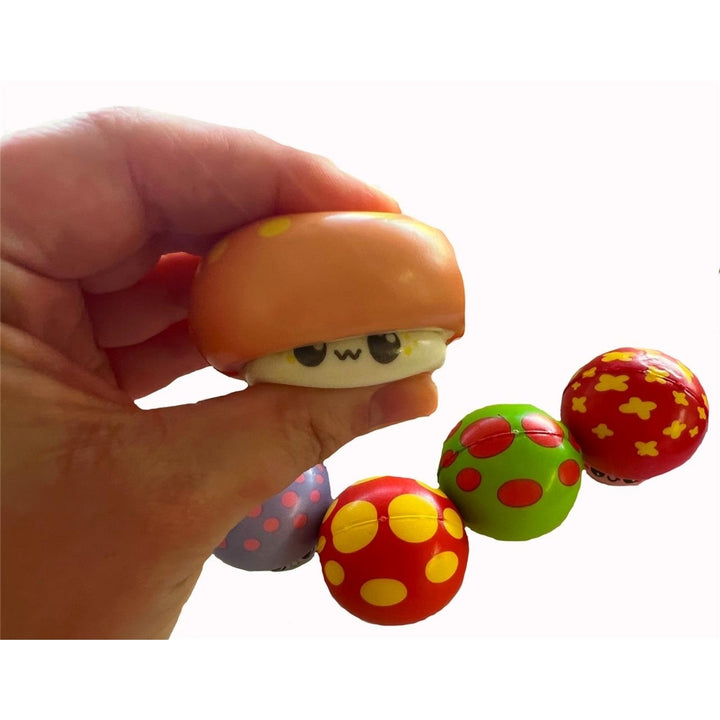 6 Piece Pack 3.25" Squishy Mushroom Assortment  Squeeze Stress Toy TY555 party favor Image 3