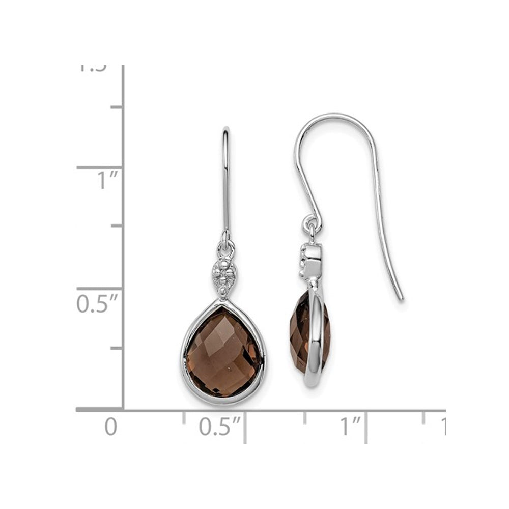 9.60 Carat (ctw) Smoky Quartz Dangle Earrings in Sterling Silver Image 2