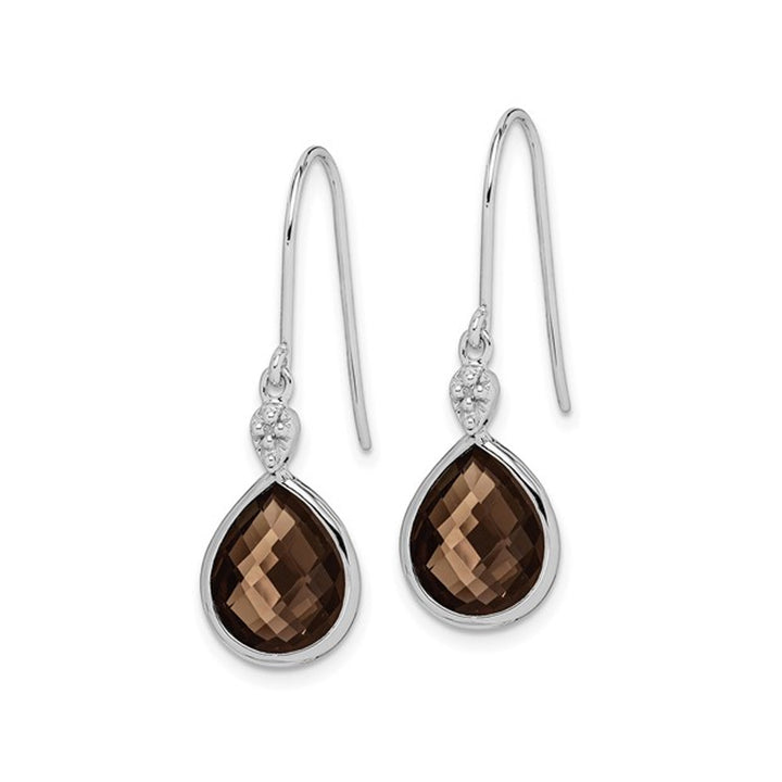 9.60 Carat (ctw) Smoky Quartz Dangle Earrings in Sterling Silver Image 4