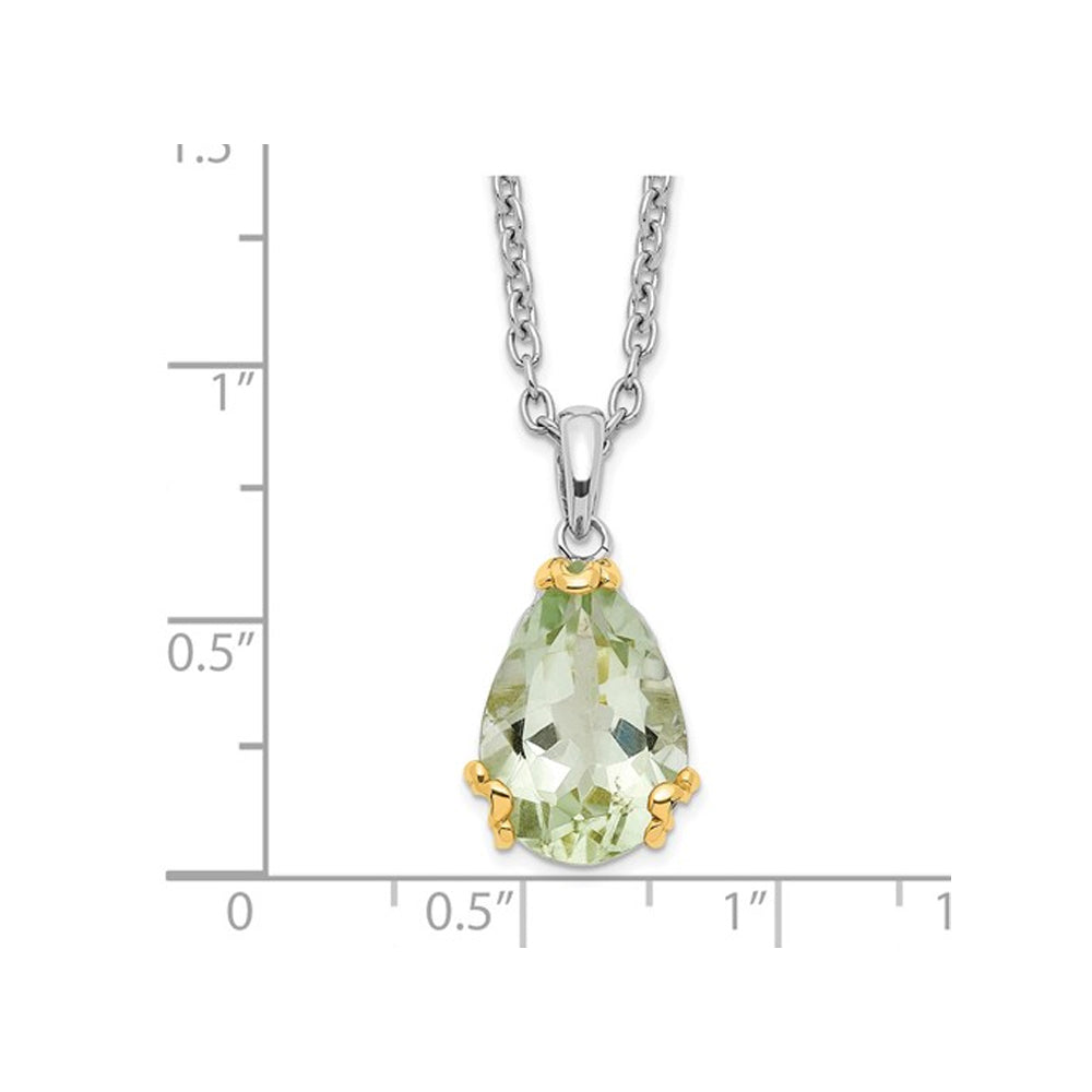 4.97 Carat (ctw) Green Quartz Pendant Necklace in Sterling Silver with Chain Image 2