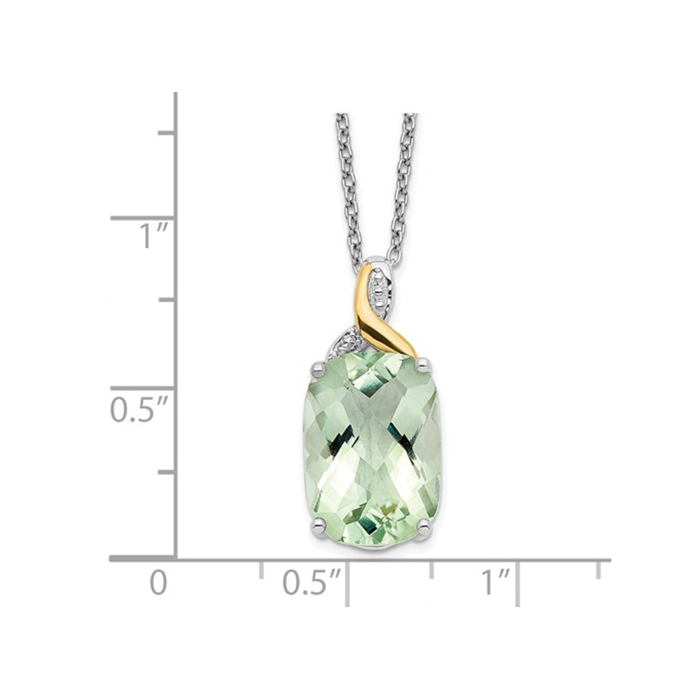 5.79 Carat (ctw) Green Quartz Oval Pendant Necklace in Sterling Silver with Chain Image 3