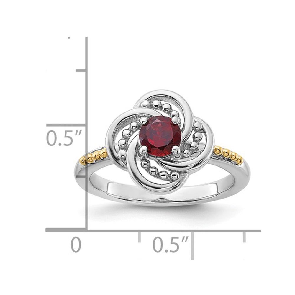 2/3 Carat (ctw) Garnet Swirl Ring in Sterling Silver Image 3