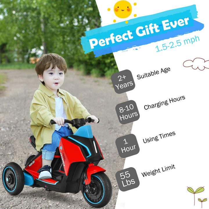 Gymax Kids Ride on Motorcycle 6V Battery Powered 3 Wheel Motorbike w/ Music Horn Image 6