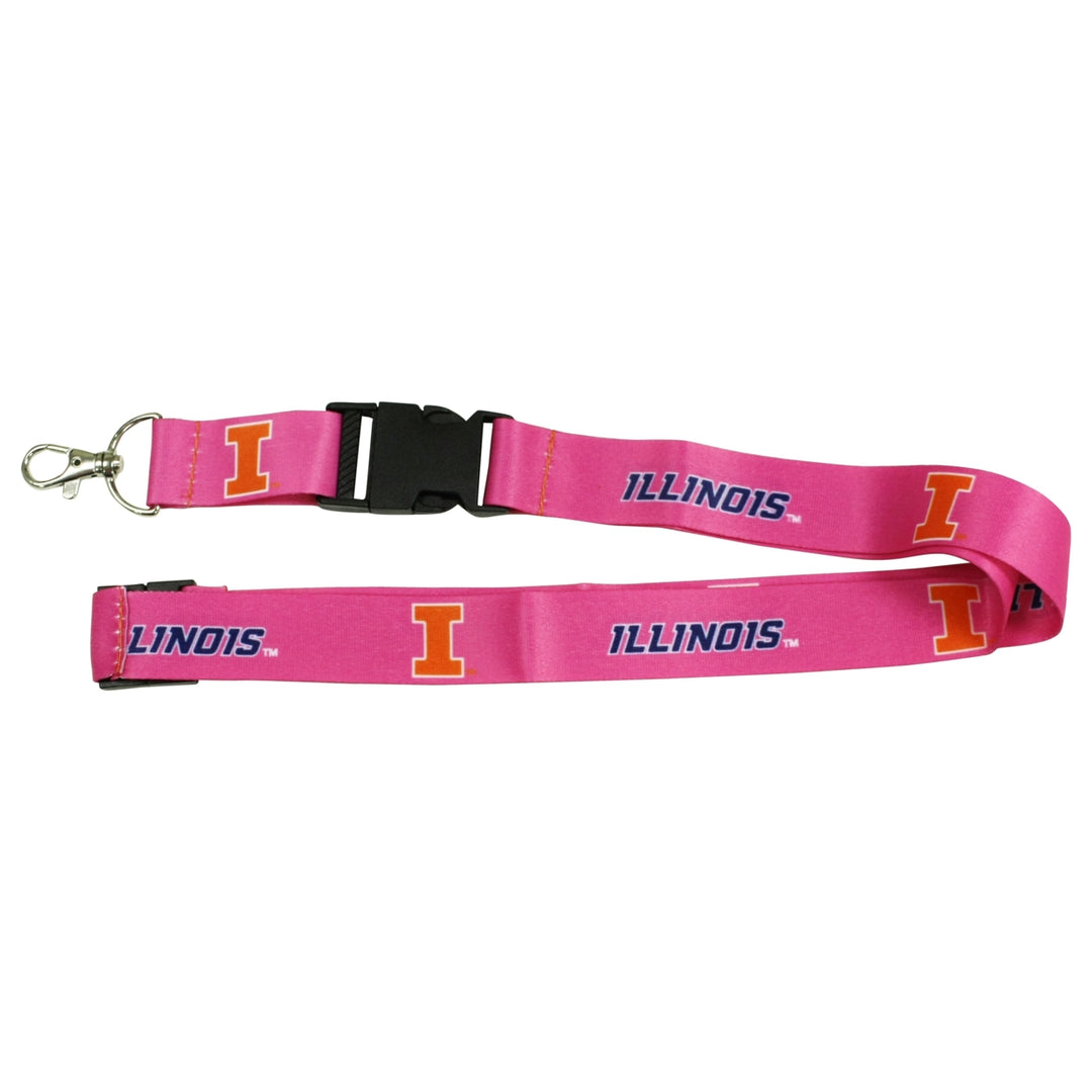 Illinois Fighting Illini Pink Lanyard Image 1