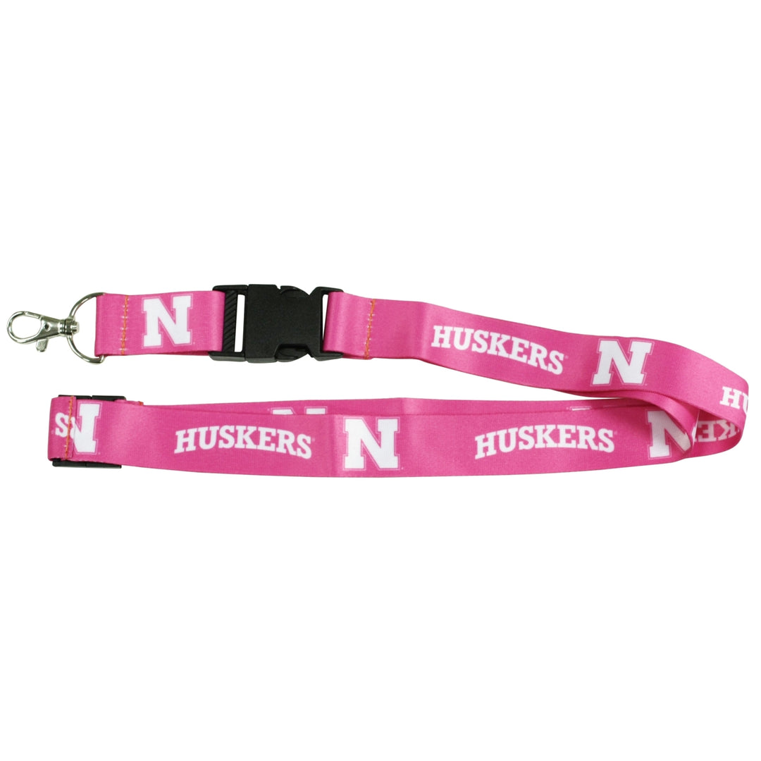 Nebraska Cornhuskers Pink Lanyard Image 1