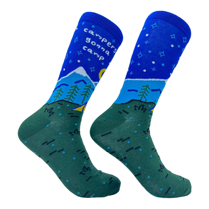 Mens Campers Gonna Camp Socks Funny Outdoor Hiking Footwear Image 1