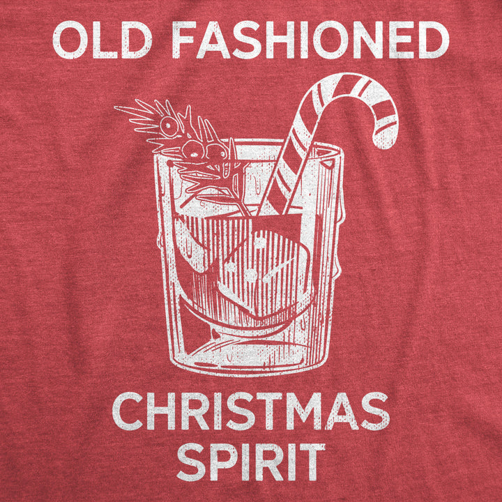 Mens Old Fashioned Christmas Spirit Tee Funny Xmas Mixed Drink Lovers Tee For Guys Image 2