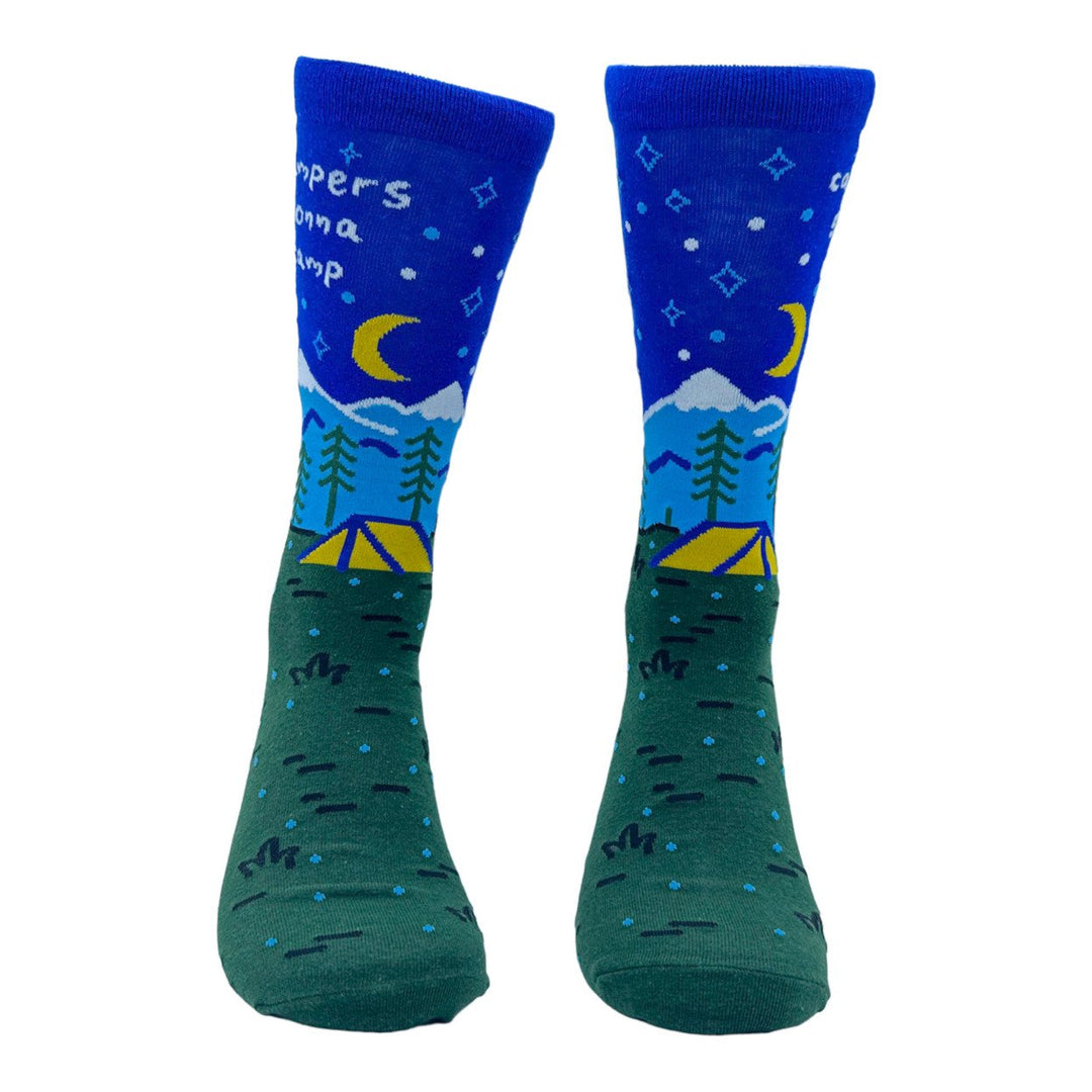 Mens Campers Gonna Camp Socks Funny Outdoor Hiking Footwear Image 4