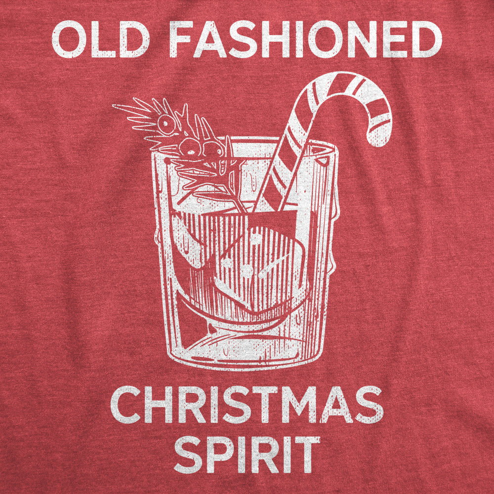Womens Old Fashioned Christmas Spirit Tee Funny Xmas Mixed Drink Lovers Tee For Ladies Image 2