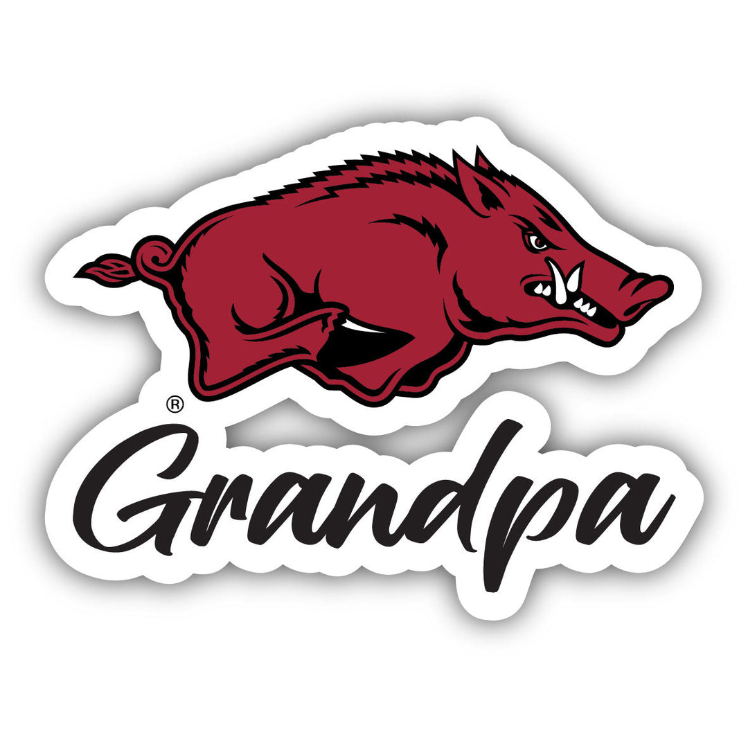 Arkansas Razorbacks 4 Inch Proud Grandpa Die Cut Decal Image 1