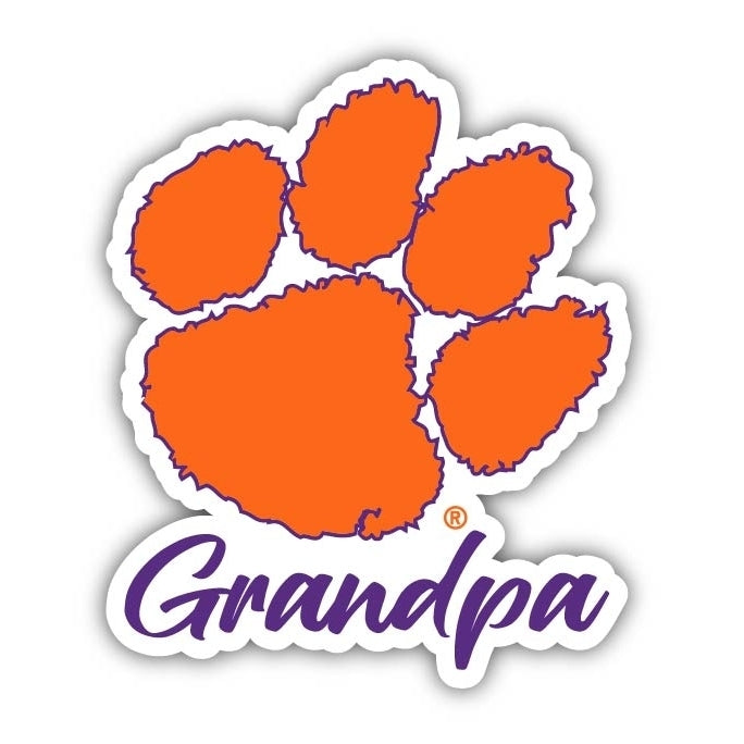 Clemson Tigers 4-Inch Proud Grandpa NCAA - Durable School Spirit Vinyl Decal Perfect Gift for Grandpa Image 1