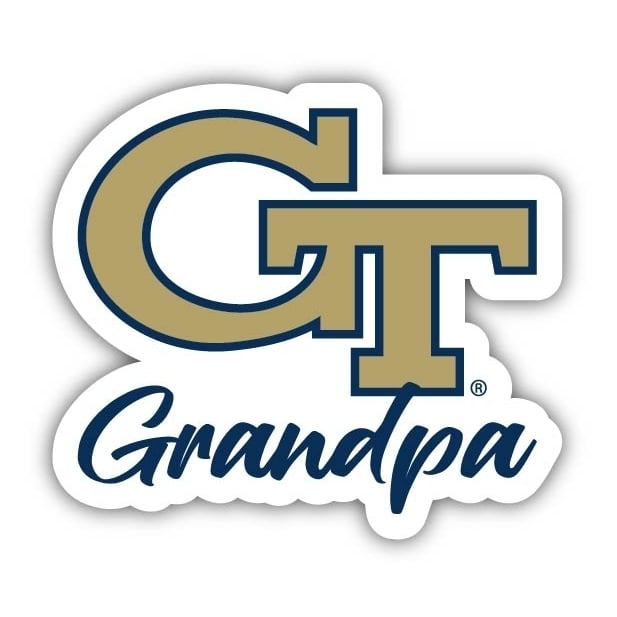 Georgia Tech Yellow Jackets 4-Inch Proud Grandpa NCAA - Durable School Spirit Vinyl Decal Perfect Gift for Grandpa Image 1