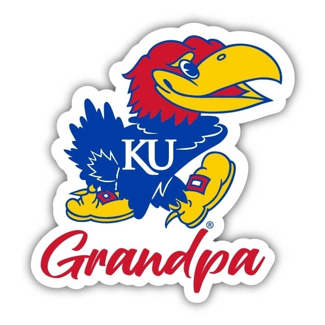 Kansas Jayhawks 4-Inch Proud Grandpa NCAA - Durable School Spirit Vinyl Decal Perfect Gift for Grandpa Image 1