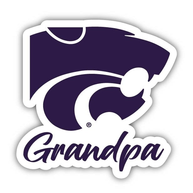 Kansas State Wildcats 4-Inch Proud Grandpa NCAA - Durable School Spirit Vinyl Decal Perfect Gift for Grandpa Image 1