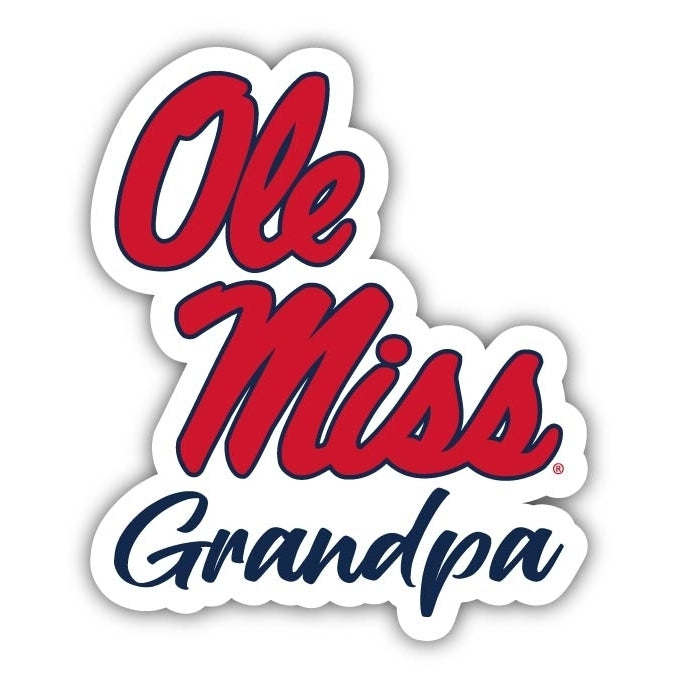 Mississippi Rebels "Ole Miss" 4-Inch Proud Grandpa NCAA - Durable School Spirit Vinyl Decal Perfect Gift for Grandpa Image 1