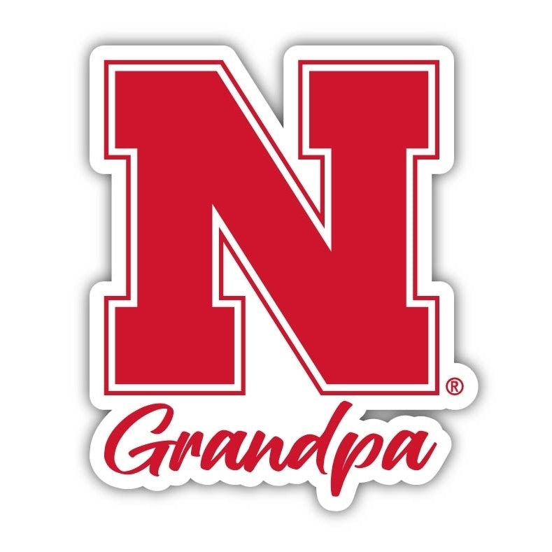 Nebraska Cornhuskers 4-Inch Proud Grandpa NCAA - Durable School Spirit Vinyl Decal Perfect Gift for Grandpa Image 1