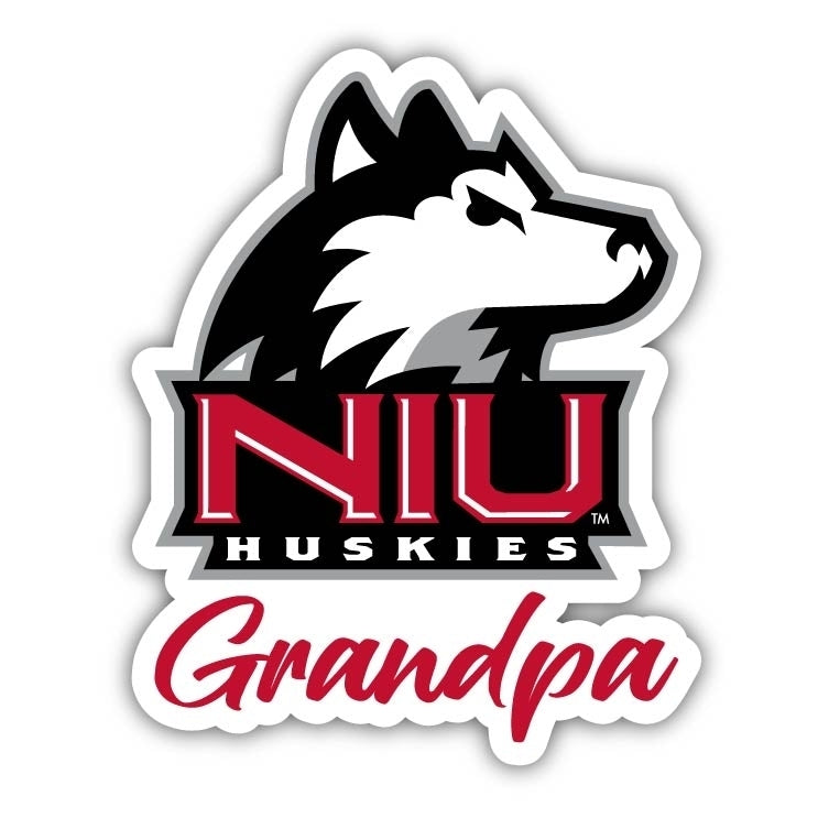 Northern Illinois Huskies 4-Inch Proud Grandpa NCAA - Durable School Spirit Vinyl Decal Perfect Gift for Grandpa Image 1