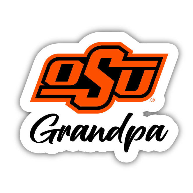 Oklahoma State Cowboys 4-Inch Proud Grandpa NCAA - Durable School Spirit Vinyl Decal Perfect Gift for Grandpa Image 1