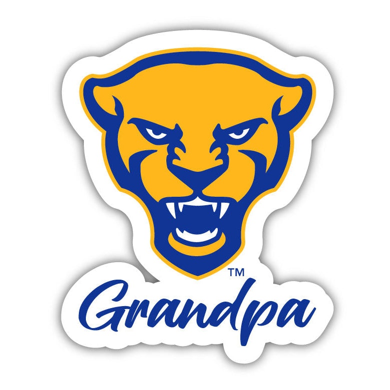 Pittsburgh Panthers 4-Inch Proud Grandpa NCAA - Durable School Spirit Vinyl Decal Perfect Gift for Grandpa Image 1