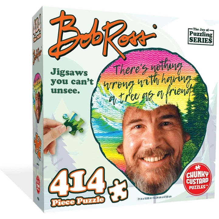 Bob Ross Trees 414 Piece Jigsaw Puzzle Joy of Puzzling Series Landscape Mighty Mojo Image 1