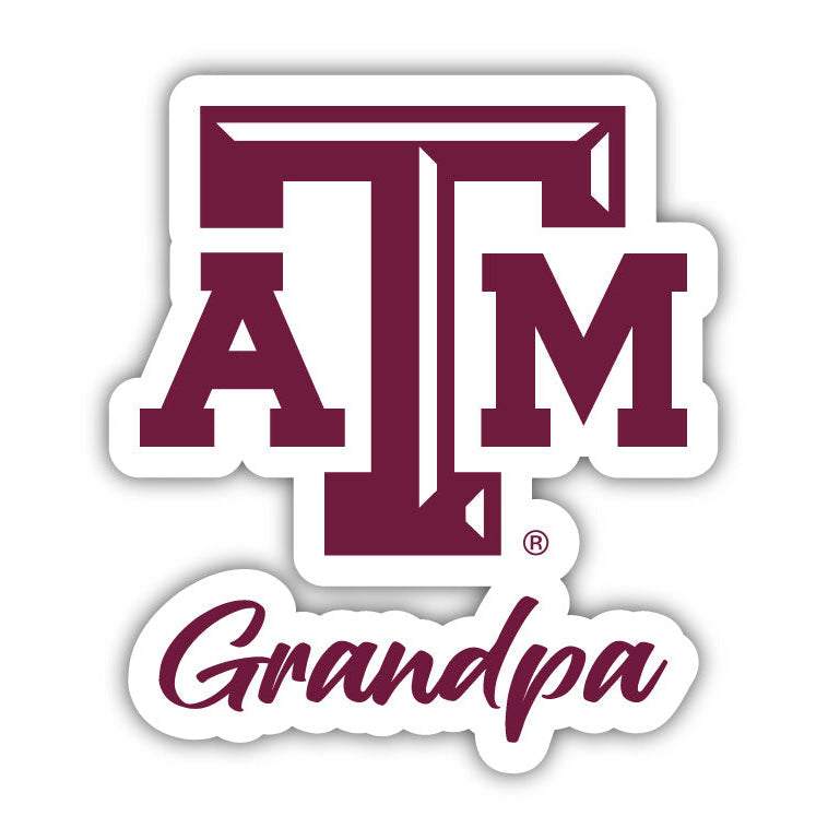 Texas AandM Aggies 4 Inch Proud Grandpa Die Cut Decal Image 1