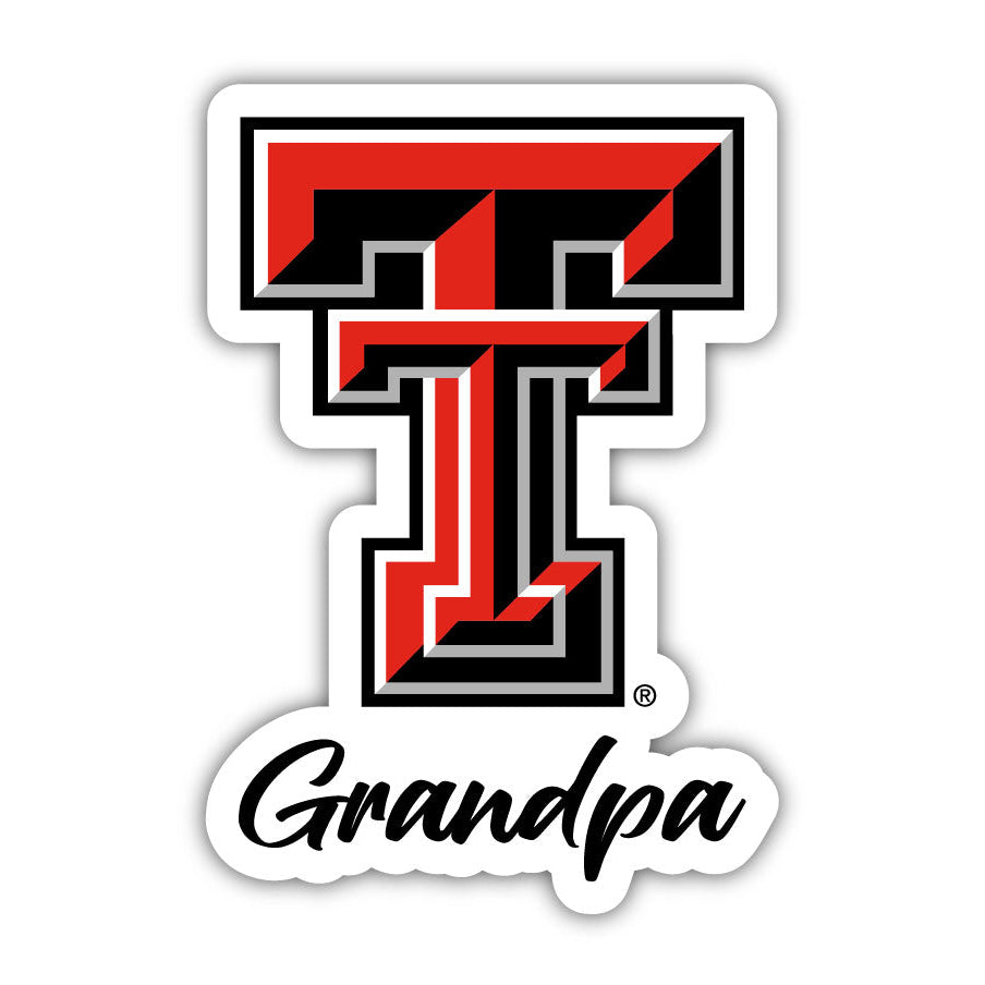 Texas Tech Red Raiders 4 Inch Proud Grandpa Die Cut Decal Image 1
